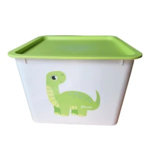 กล่องพลาสติกใส่ของอเนกประสงค์ ใดโนเสาร์ สีเขียว ขนาดกล่อง กว้าง 22 cm x ยาว 22 cm x สูง 18 cm