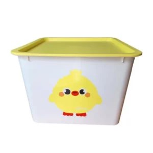 กล่องพลาสติกใส่ของอเนกประสงค์ เป็ด สีเหลือง  ขนาดกล่อง กว้าง 22 cm x ยาว 22 cm x สูง 18 cm